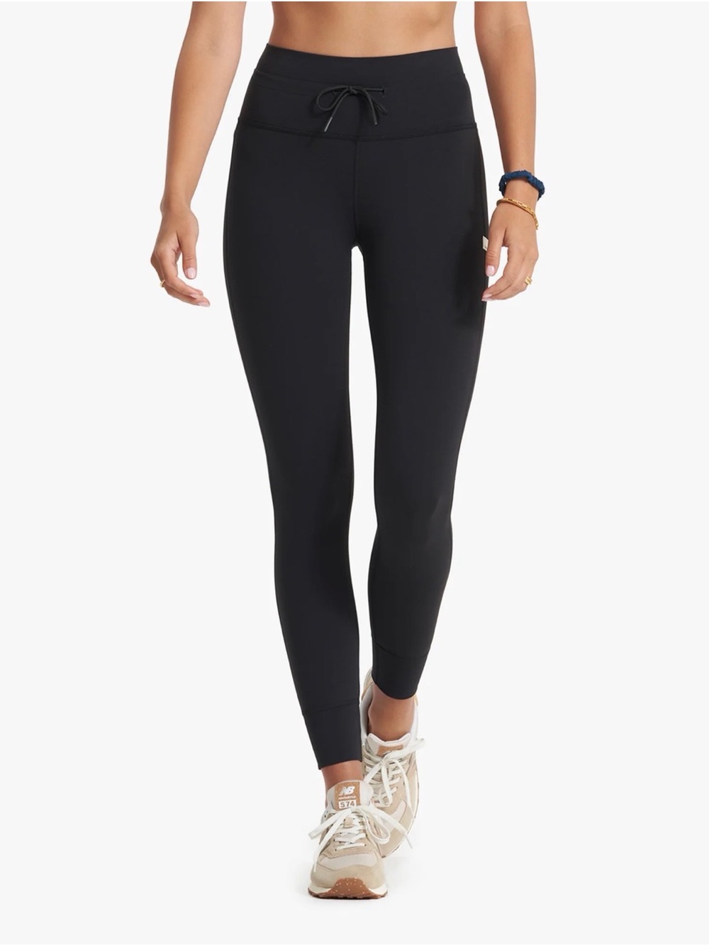 Vuori Black High-Rise Drawstring Performance Leggings